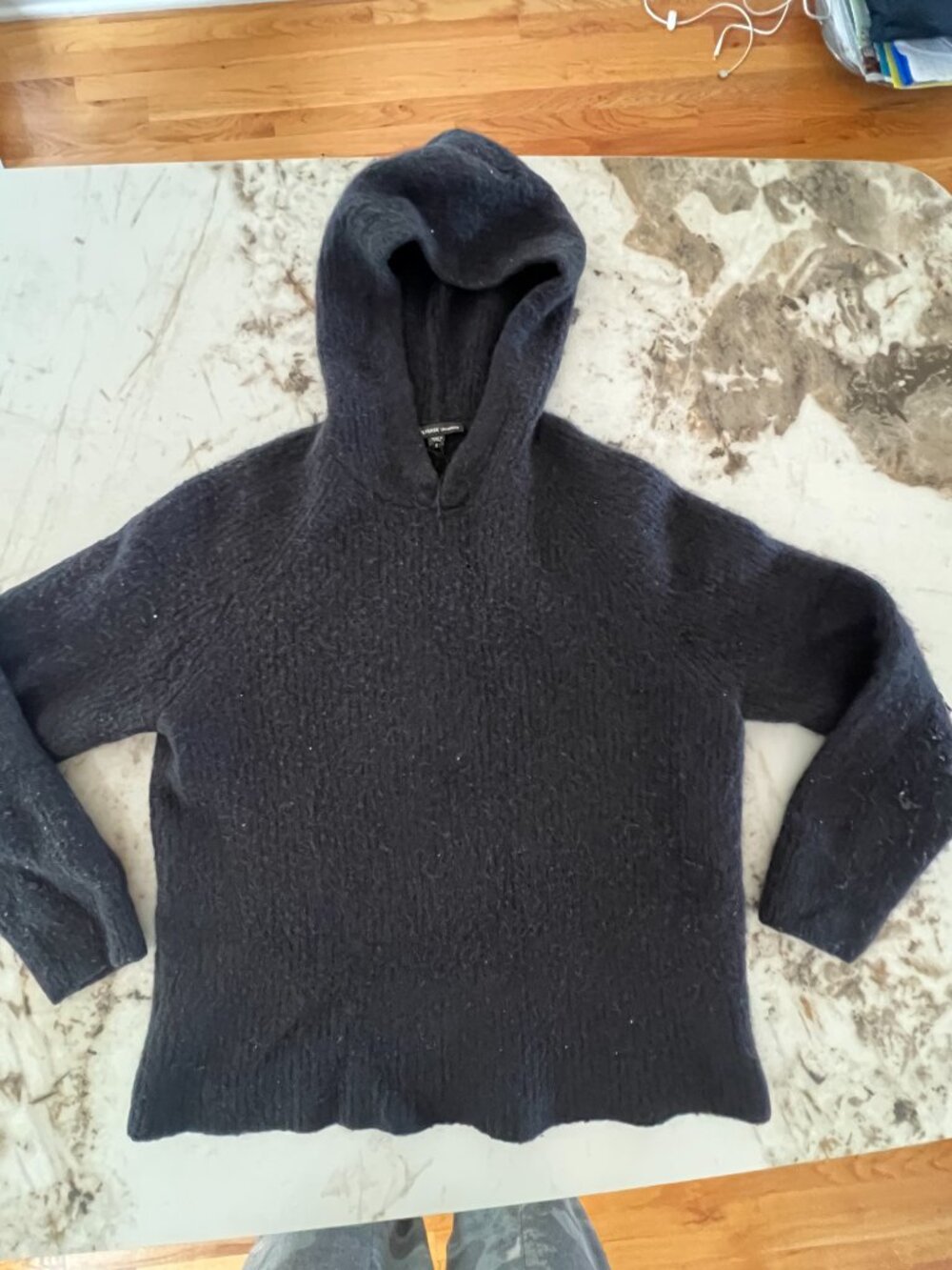 James Perse 100% Cashmere Hoodie Sweater — Navy — Size 2 (Fits Small)